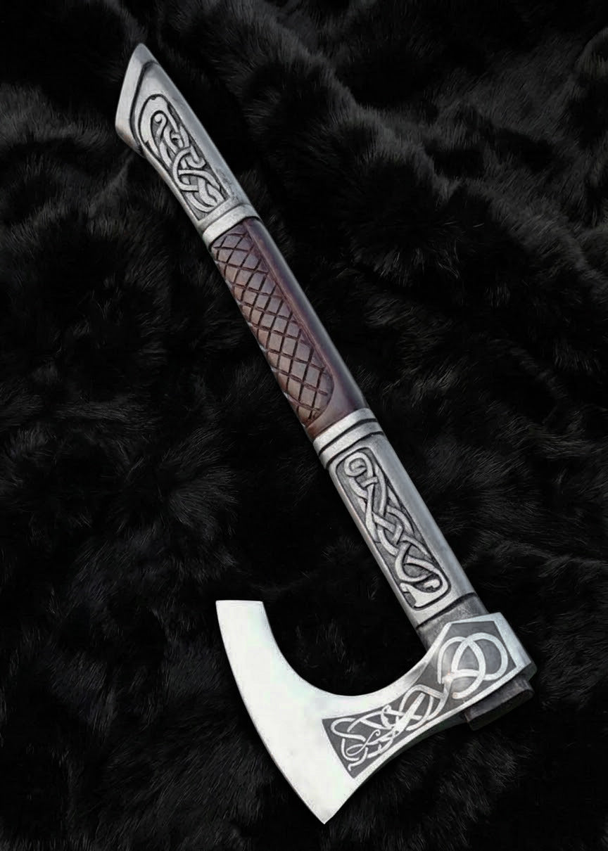 Assasin's Creed Valhalla Axe with Leather Sheath | Viking Battle Axe