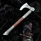 Assasin's Creed Valhalla Axe with Leather Sheath | Viking Battle Axe